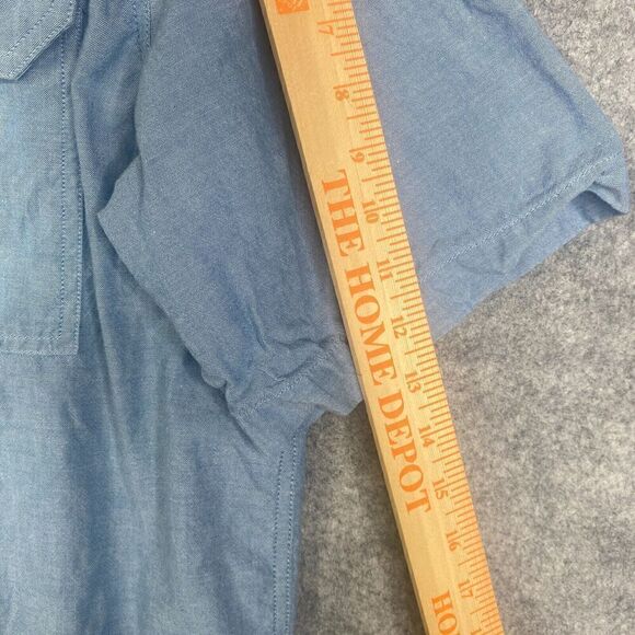Carhartt Men Large Blue Chambray Short Sleeve Shirt S200 CBL Work Chore - Picture 5 of 8